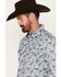 Image #2 - Cody James Men's Casa Blanca Paisley Print Long Sleeve Snap Western Shirt - Tall, Light Blue, hi-res
