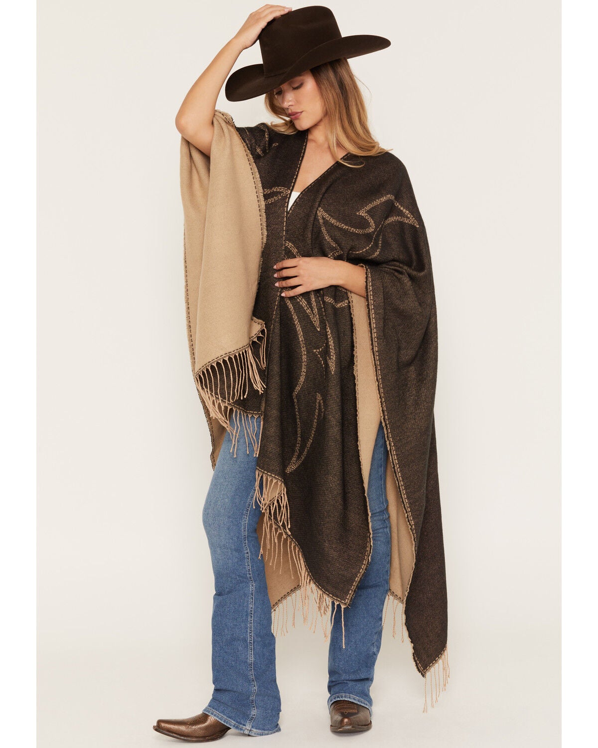 Idyllwind Women's Kenway Boot Stitch Shawl, Black, hi-res