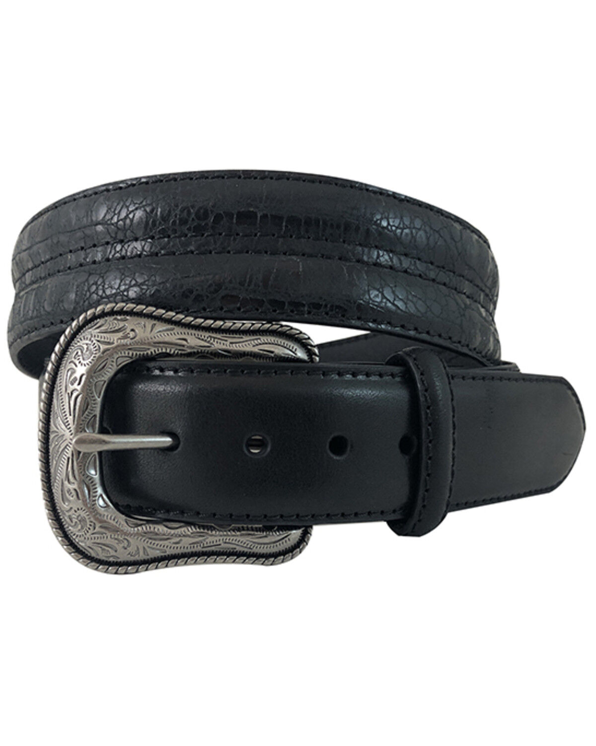 Image #1 - Roper Men's Croc Print Western Belt, Black, hi-res