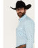 Roper Men's Amarillo Geo Medallion Long Sleeve Button Down Western Shirt, Blue, hi-res