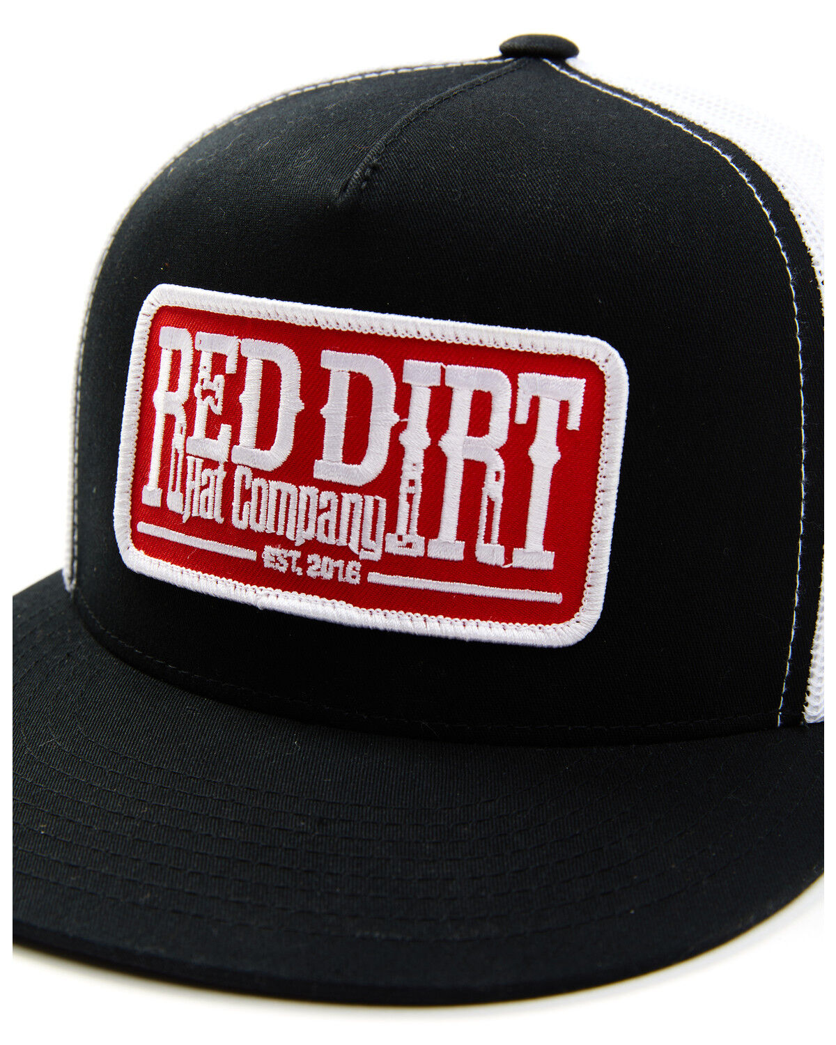 Image #2 - Red Dirt Hat Embroidered Logo Tag Patch Mesh Back Cap, Black, hi-res