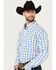 Image #2 - George Strait By Wrangler Men's Plaid Print Long Sleeve Button-Down Stretch Western Shirt  - Tall , White, hi-res