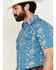 Image #2 - Gibson Men's Hayes Abstract Paisley Print Short Sleeve Snap Western Shirt, Light Blue, hi-res