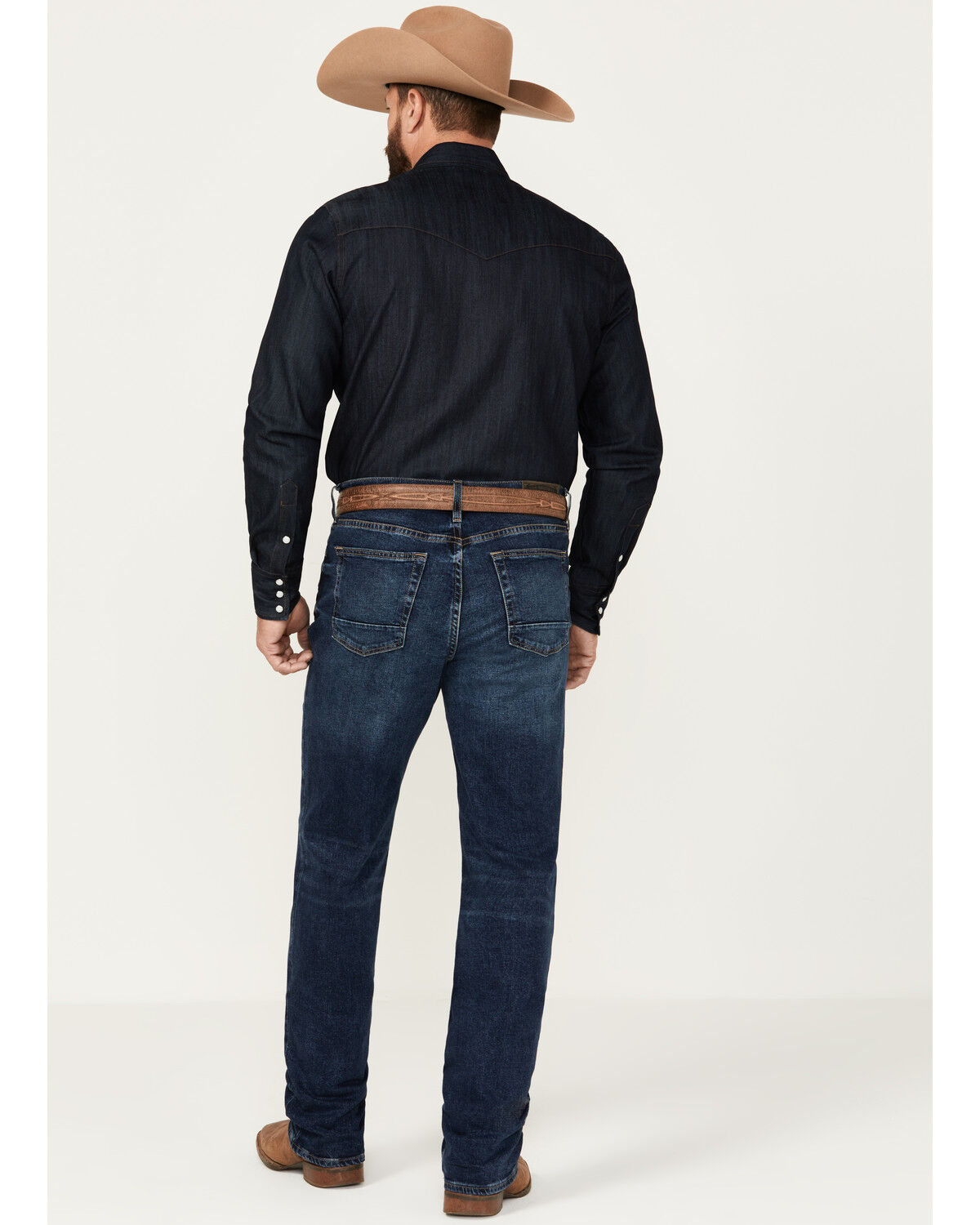 Image #3 - DEVIL-DOG Dungarees Men's Clayton Dark Wash Bootcut Performance Stretch Denim Jeans, Dark Wash, hi-res