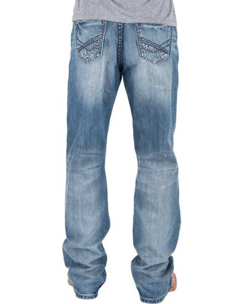 Image #1 - Tin Haul Men's Regular Joe Fit Light Wash Bootcut Jeans , Indigo, hi-res