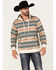 Image #1 - Rock & Roll Denim Men's Southwestern Print Hooded Sweatshirt, Tan, hi-res