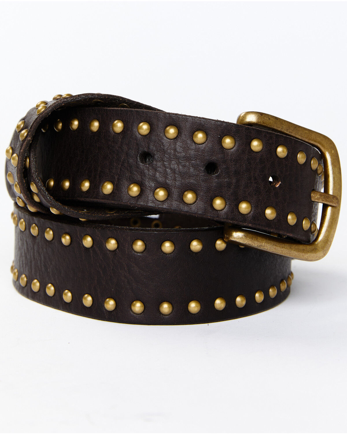 Image #1 - Cleo + Wolf Women's Studded Criss-Cross Keeper Vintage Belt, Dark Brown, hi-res