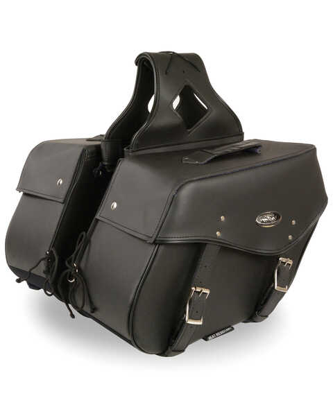 Milwaukee Leather Large Zip-Off Throw Over Saddle Bag, Black, hi-res