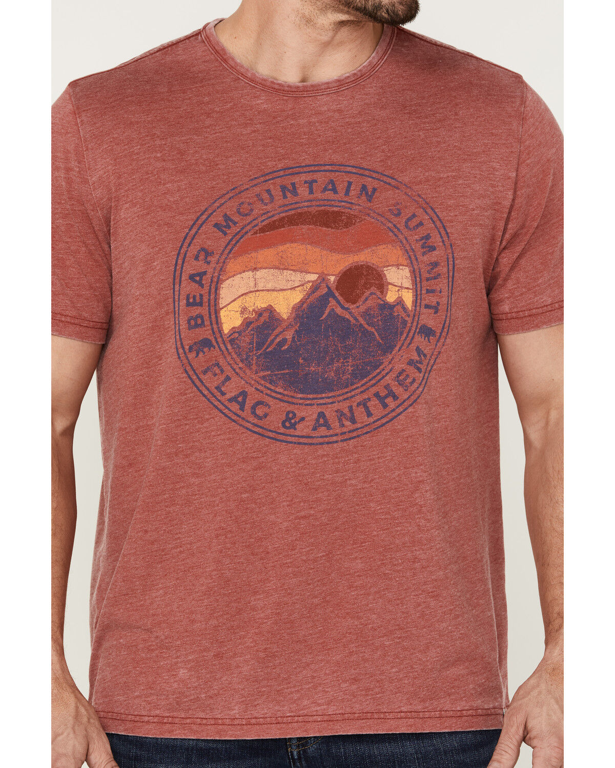 Image #3 - Flag & Anthem Men's Bear Mountain Summit Burnout Graphic T-Shirt, Red, hi-res