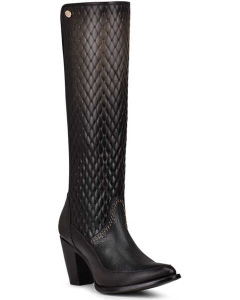 Image #1 - Cuadra Women's Elastic Western Boots - Medium Toe, Taupe, hi-res
