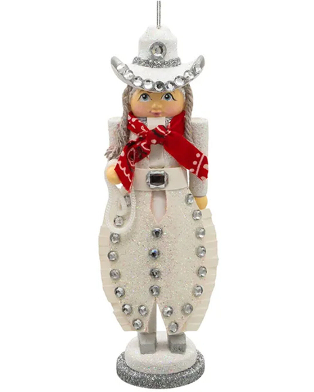 Image #1 - Kurt Adler Hollywood Rhinestone Cowgirl Nutcracker Ornament, Multi, hi-res