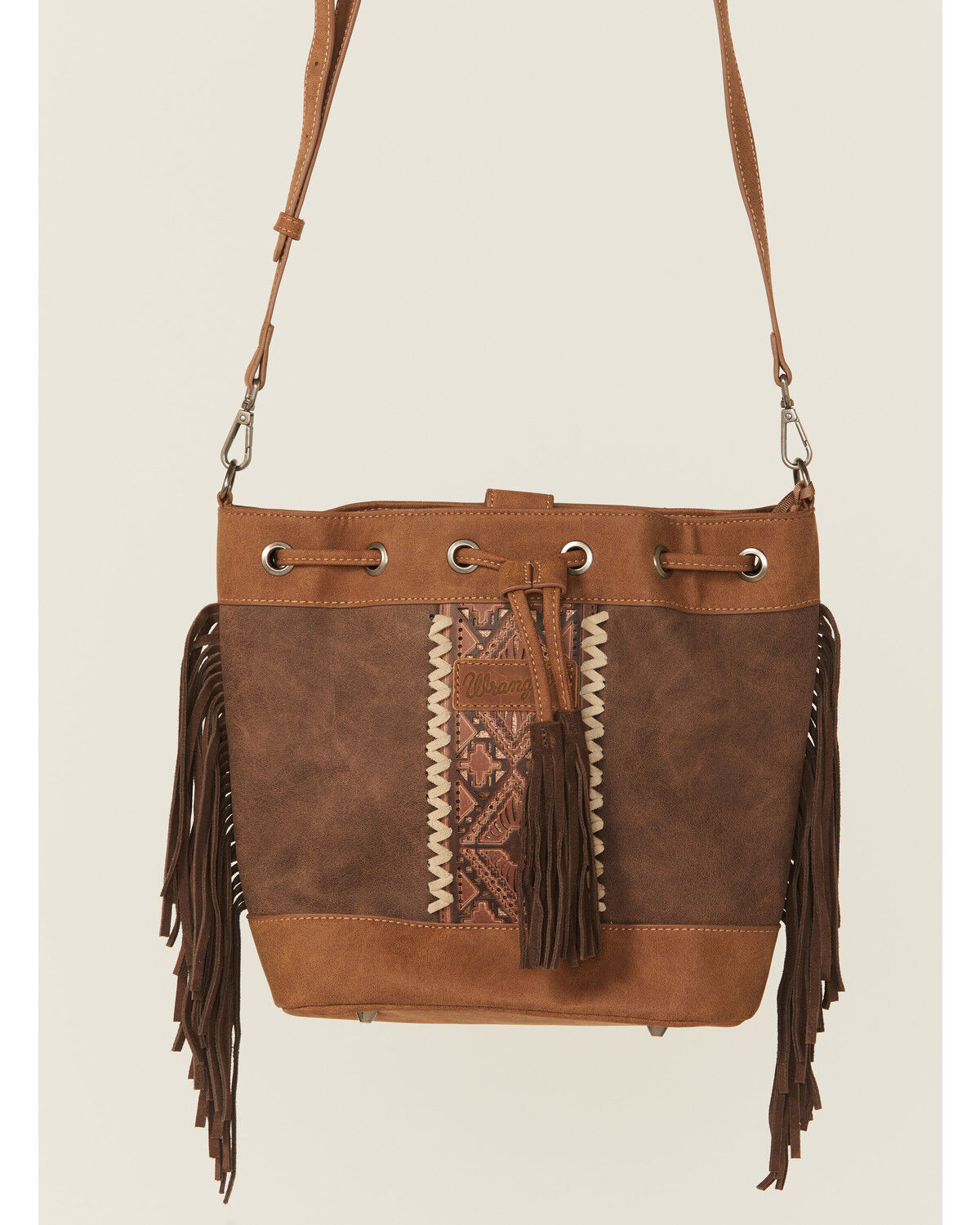 Image #2 - Wrangler Women's Boot Barn Exclusive Braided Tote Bag, Brown, hi-res