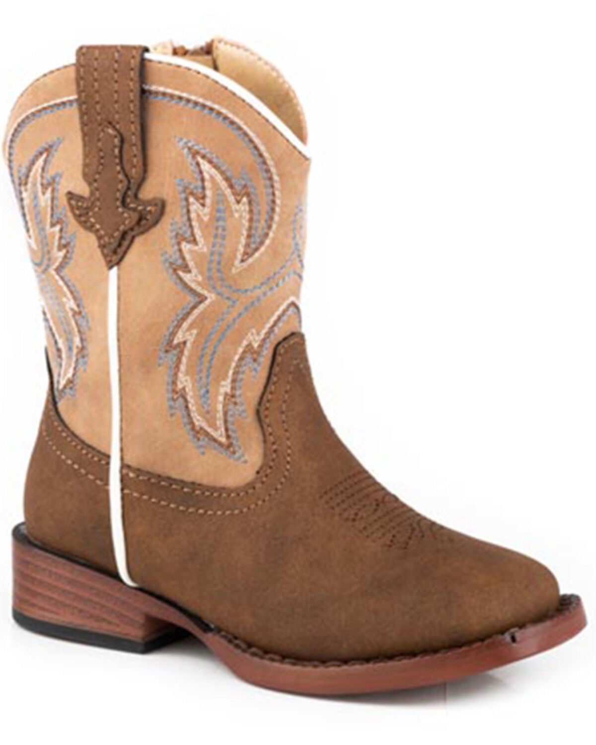 Roper Toddler Boys' Eastwood Western Boots - Broad Square Toe, Brown, hi-res