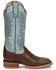 Justin Women's Ralston Exotic Smooth Ostrich Skin Western Boots - Broad Square Toe, Chocolate, hi-res