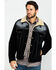 Image #1 - Scully Men's Boar Suede Southwestern Yolk Jean Jacket, Black, hi-res
