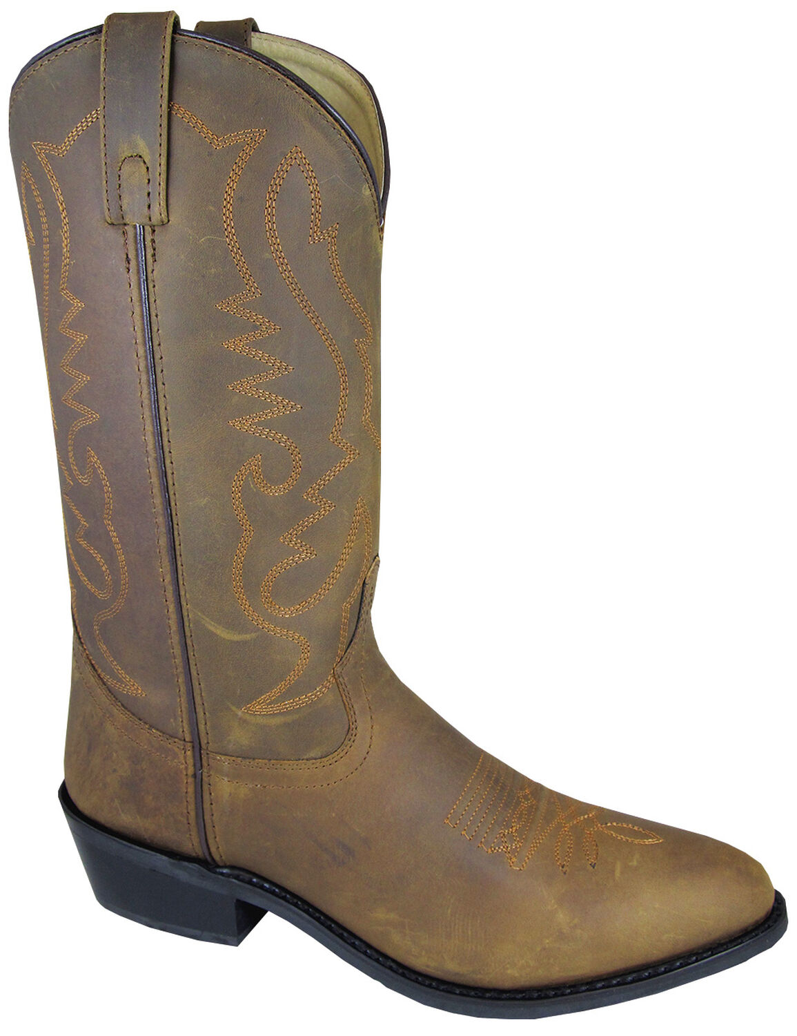 Image #1 - Smoky Mountain Men's Distressed Denver Western Boots - Round Toe, Brown, hi-res