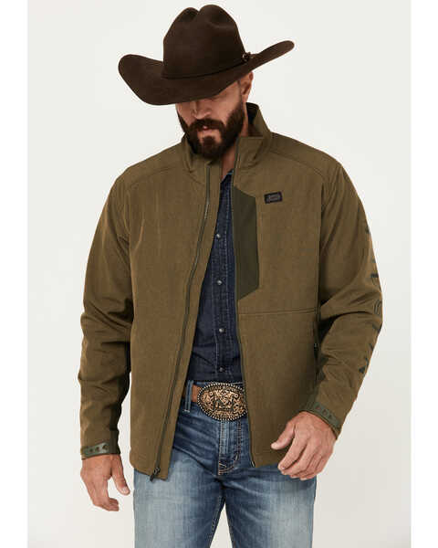 Image #1 - Justin Men's Stillwater Softshell Jacket, Olive, hi-res