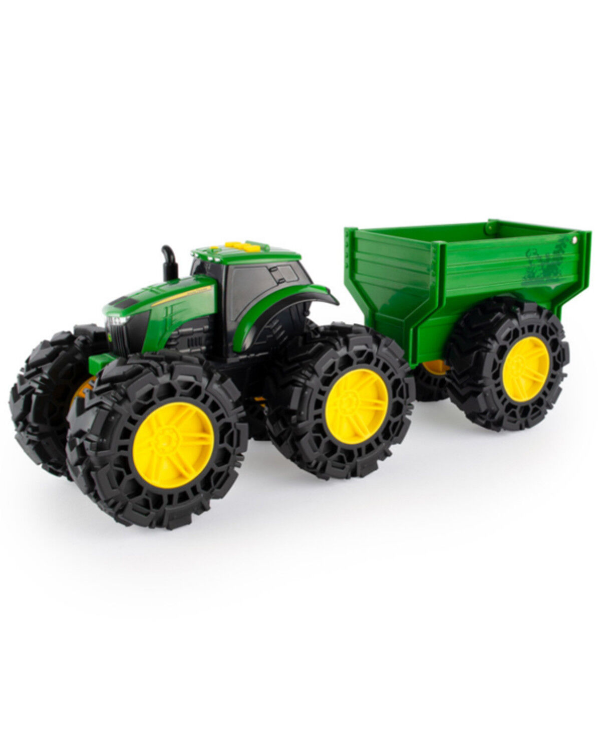 Image #1 - John Deere Monster Threads Tractor with Wagon, Green, hi-res