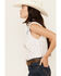 Image #2 - Ely Walker Women's Southwestern Print Sleeveless Pearl Snap Western Shirt, White, hi-res