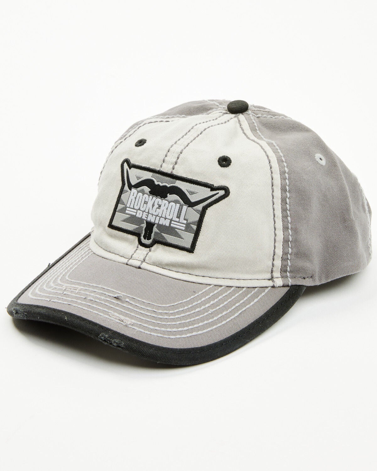 Rock & Roll Denim Men's Steer Head Logo Ball Cap, Brown, hi-res