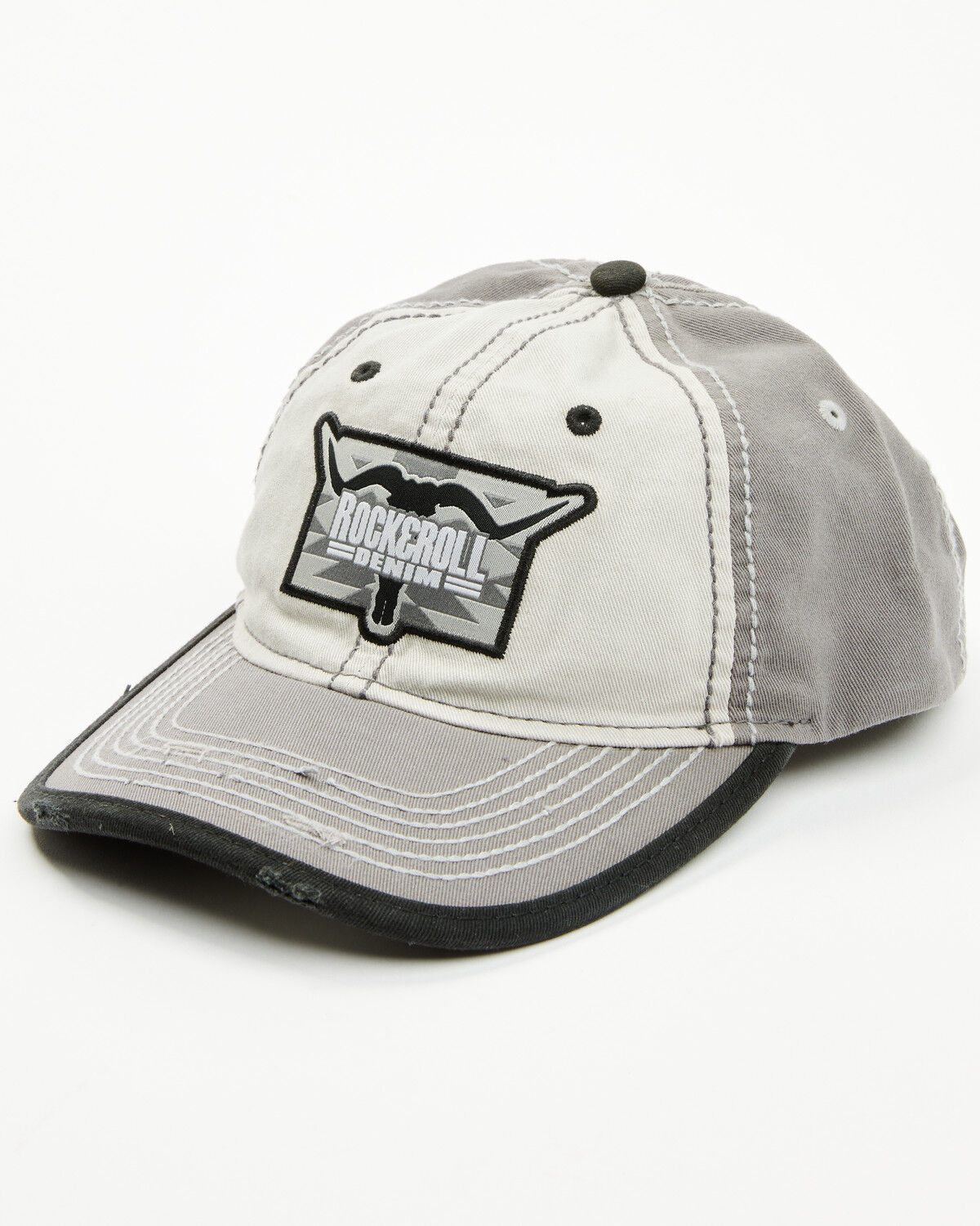 Image #1 - Rock & Roll Denim Men's Steer Head Logo Ball Cap, Brown, hi-res