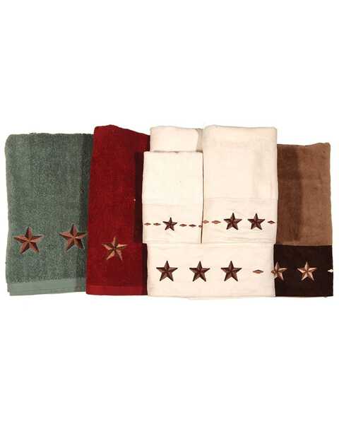 Image #1 - HiEnd Accents Three-Piece Embroidered Star Bath Towel Set - Cream, Natural, hi-res