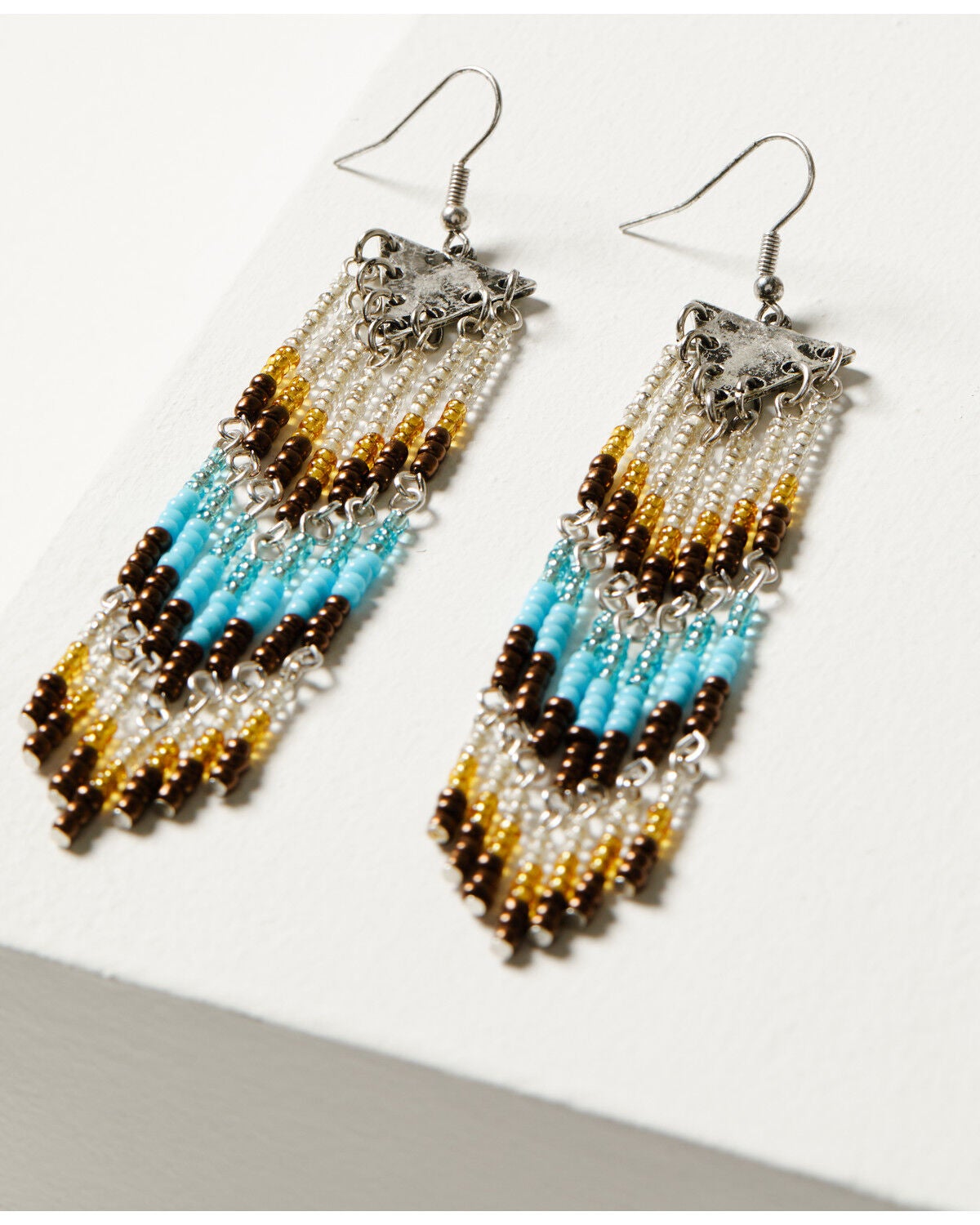 Shyanne Women's Moonbeam Seabead Fringe Earrings, Turquoise, hi-res
