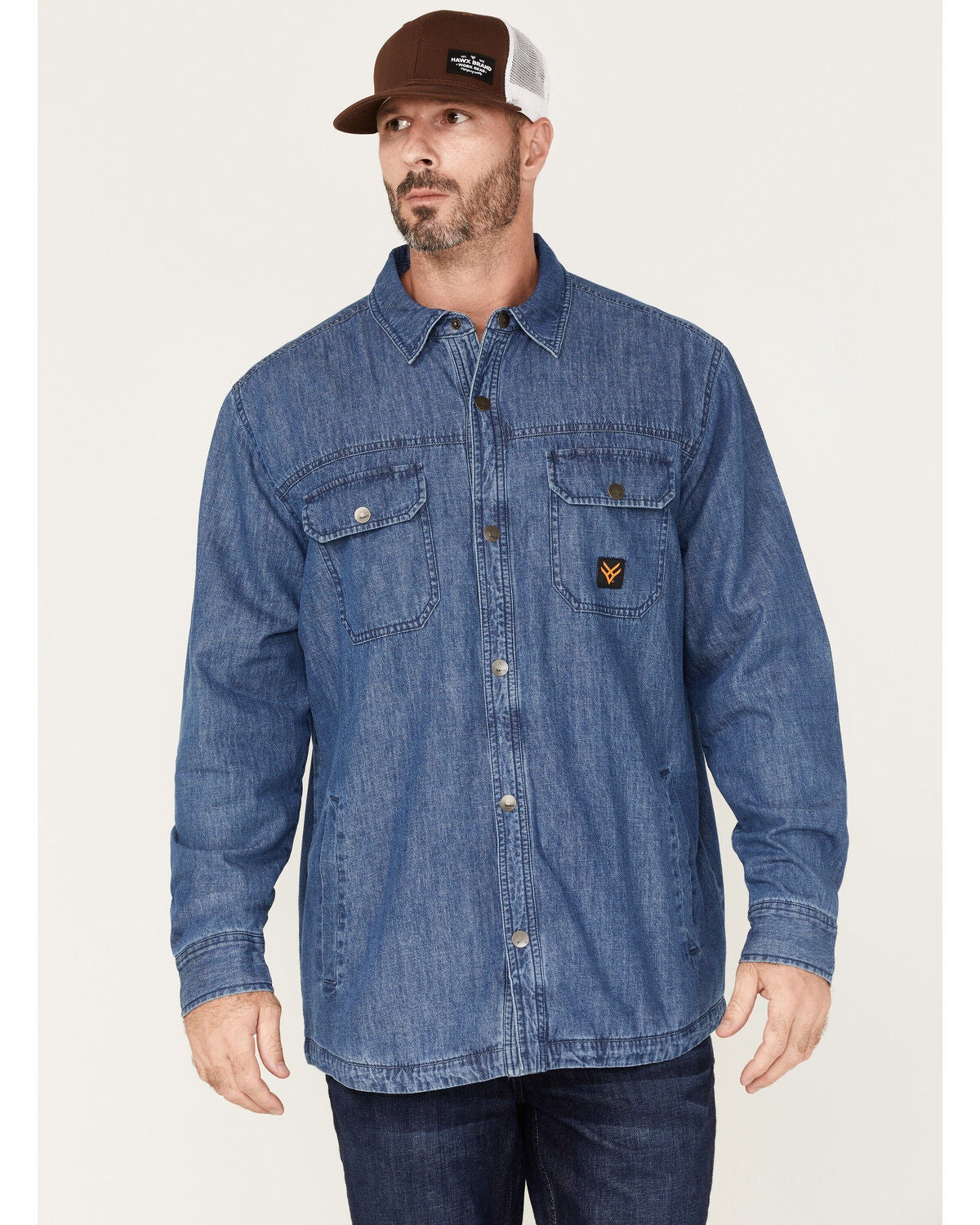 Hawx Men's Denim Shirt Jacket, Indigo, hi-res