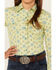 Cruel Girl Girls' Geo Print Long Sleeve Snap Western Shirt, Bright Green, hi-res
