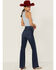 Just Black Denim Women's High Rise Vintage Wide Leg Flare Jeans, Blue, hi-res