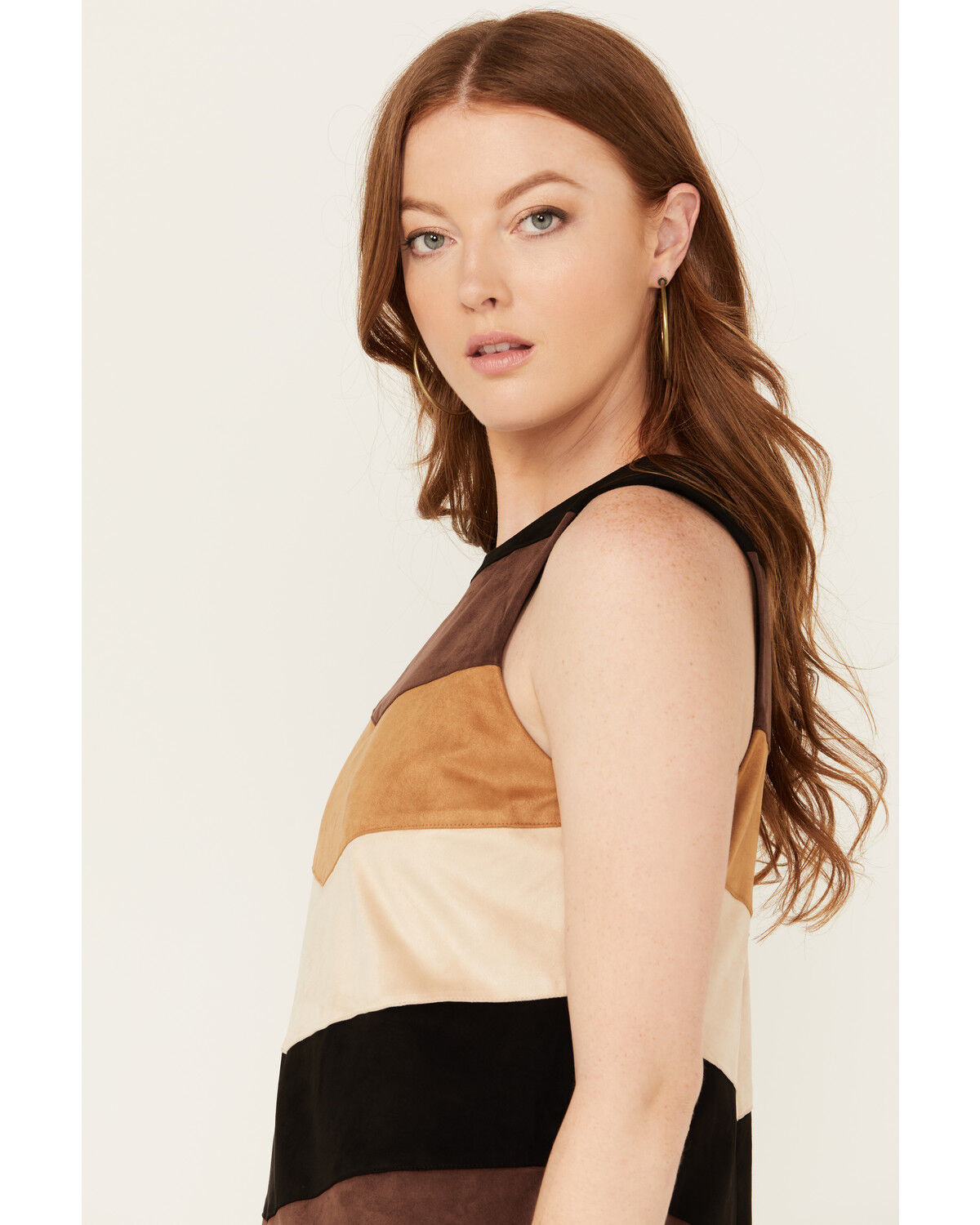 Image #2 - Show Me Your Mumu Women's Faux Suede Chevron Mod Mini Dress, Multi, hi-res