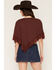 Image #4 - Wild Moss Women's Ruffle Trim Poncho, Burgundy, hi-res