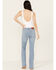 Lucky Brand Women's Light Wash Capsize Destruction Mid Rise Sweet Flare Jeans, Light Wash, hi-res