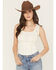 Image #1 - Miss Me Women's Rhinestone Rib Tank, Off White, hi-res