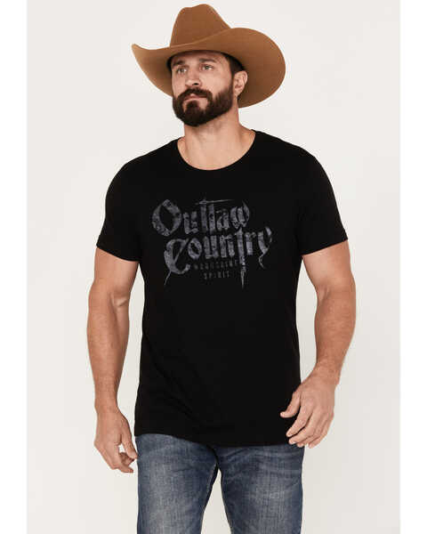 Image #1 - Moonshine Spirit Men's Outlaw Short Sleeve Graphic T-Shirt, Black, hi-res