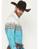 Image #2 - Rodeo Clothing Men's Southwestern Border Long Sleeve Snap Western Shirt, Teal, hi-res