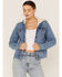 Wrangler Women's Medium Wash Sherpa Lined Denim Jacket, Indigo, hi-res