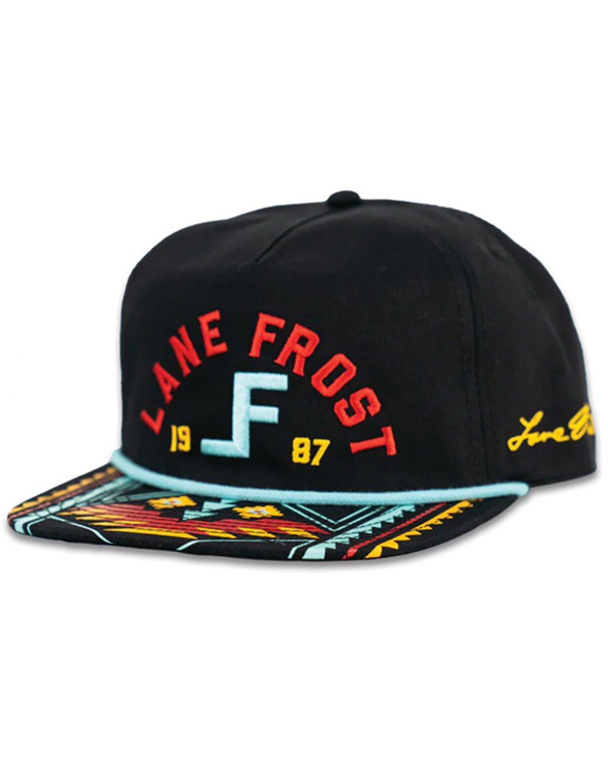 Image #1 - Lane Frost Men's Vaquero Logo Ball Cap, Black, hi-res
