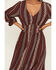 Image #3 - Wrangler Retro Women's Southwestern Striped Print Long Sleeve Button-Down Maxi Dress, Burgundy, hi-res