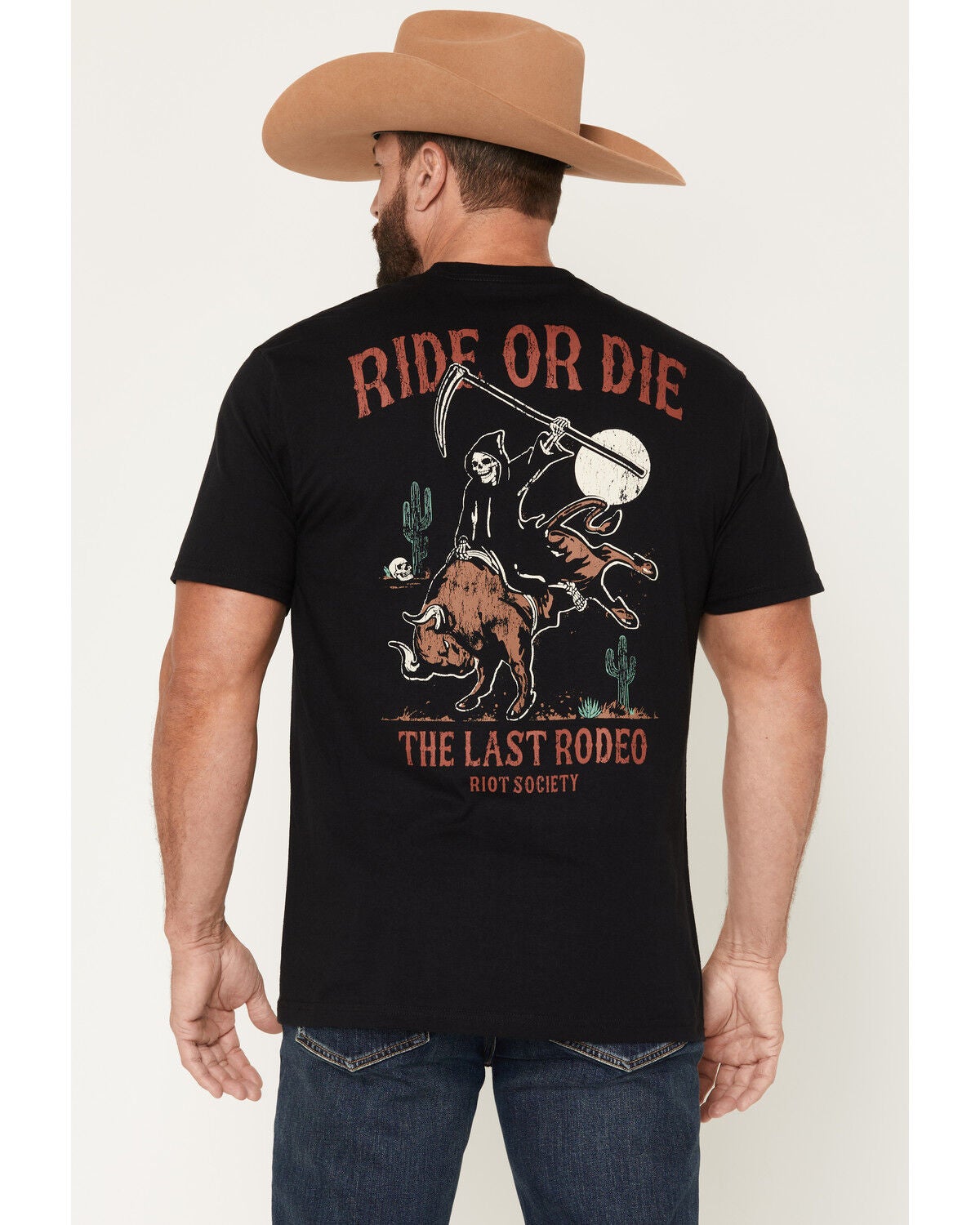 Image #1 - Riot Society Men's Ride Or Die Short Sleeve Graphic T-Shirt, Black, hi-res