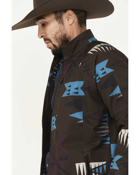Image #2 - RANK 45® Men's Southwestern Print Softshell Jacket - Big , Chocolate, hi-res