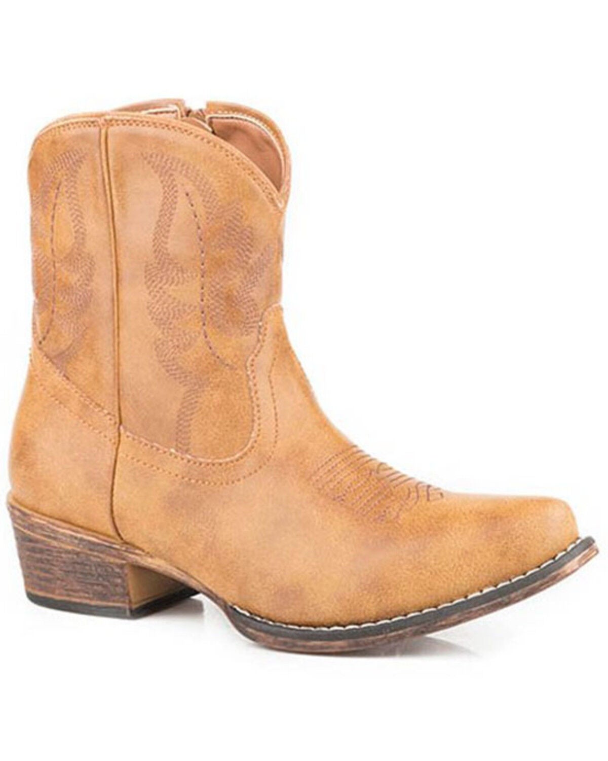Roper Women's Shay Fashion Booties - Snip Toe, Tan, hi-res