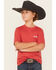Image #2 - Ariat Boys' Flag Scope Logo Short Sleeve Graphic T-Shirt, Burgundy, hi-res