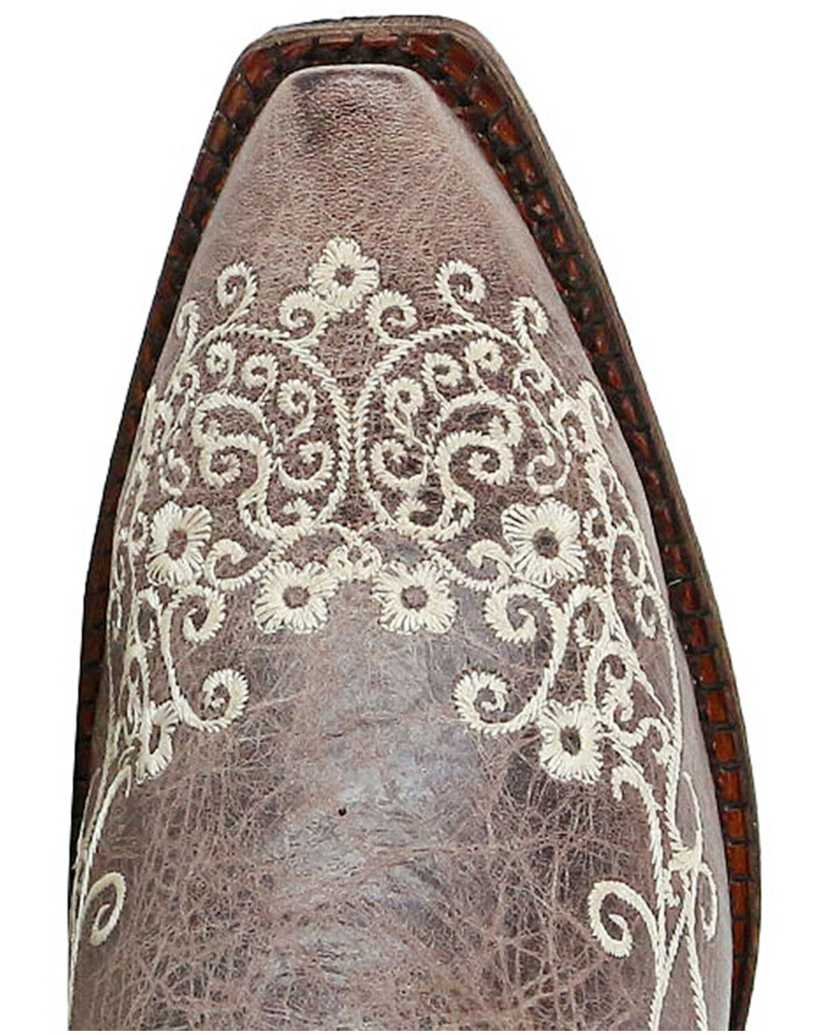Image #6 - Corral Girls' Crater Bone Embroidered Western Boot - Snip Toe, Brown, hi-res