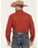 Image #4 - Wrangler Men's Tonal Striped Long Sleeve Pearl Snap Western Shirt, Burgundy, hi-res