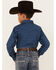 Image #4 - Cody James Boys' Prime Time Geo Print Long Sleeve Western Snap Shirt, Dark Blue, hi-res