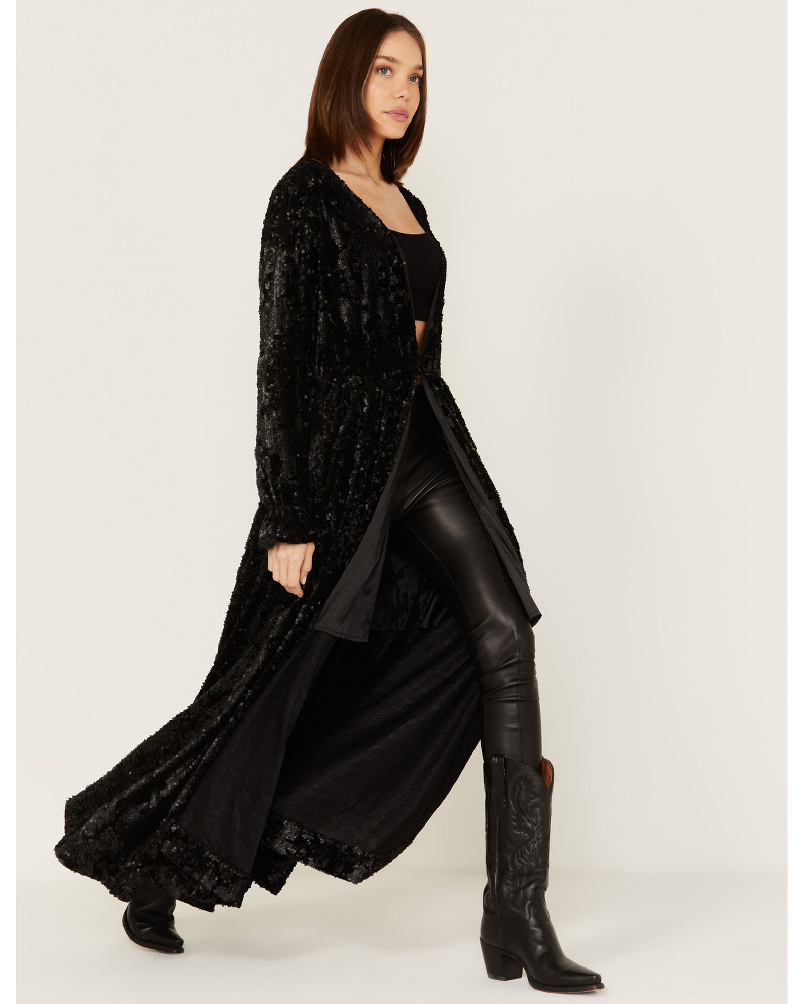 Shyanne Women s Velvet Sequin Duster Sheplers