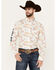 Image #1 - Ariat Men's Team Charlie Floral Print Logo Long Sleeve Button-Down Western Shirt, Natural, hi-res