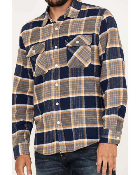 Image #3 - Brixton Men's Bowery Plaid Print Long Sleeve Button-Down Flannel Shirt, Blue, hi-res
