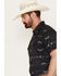 Rock & Roll Denim Men's Southwestern Print Short Sleeve Performance Pearl Snap Western Shirt, Black, hi-res